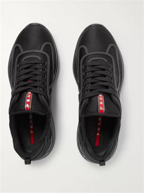 Prada america's cup low top black mesh